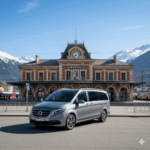 mercedes class V devant une gare TGV